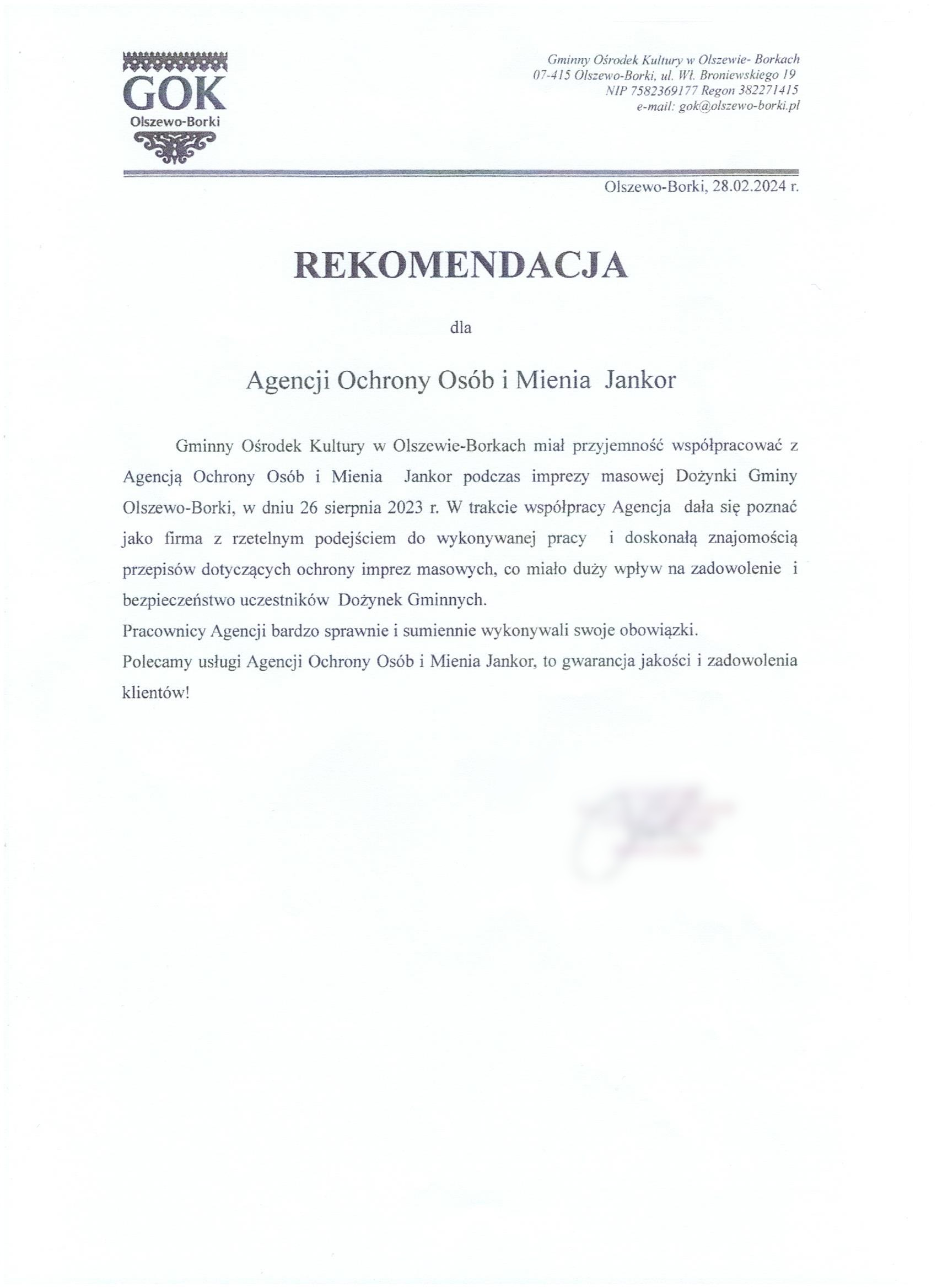 Rekomendacje Olszewo-Borki Dożynki